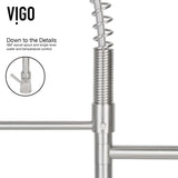 VIGO Zurich Single Handle Pull Down Spray Kitchen Faucet, Stainless Steel