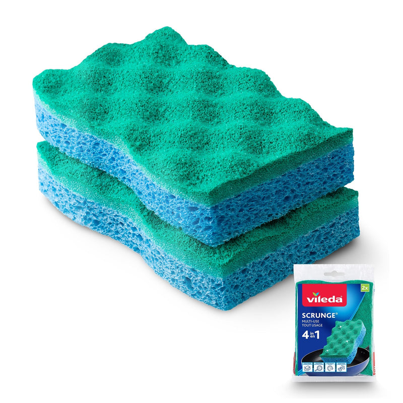 Vileda Scrunge Multi-Use, Non-Scratch Scrub Sponge, 2-pk A4