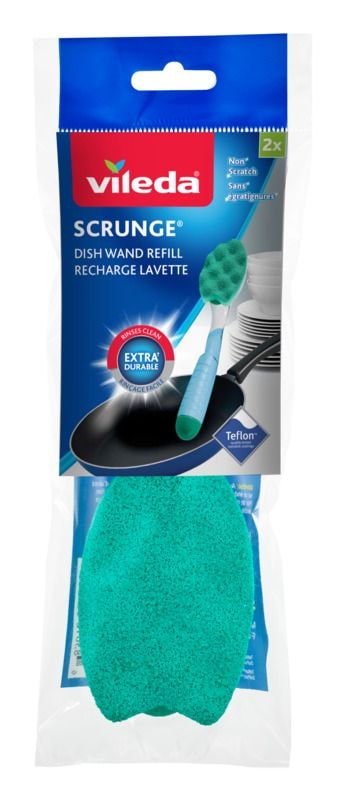 Vileda Scrunge Multi-Use Sponge Dishwand Refills, 2-pack L9