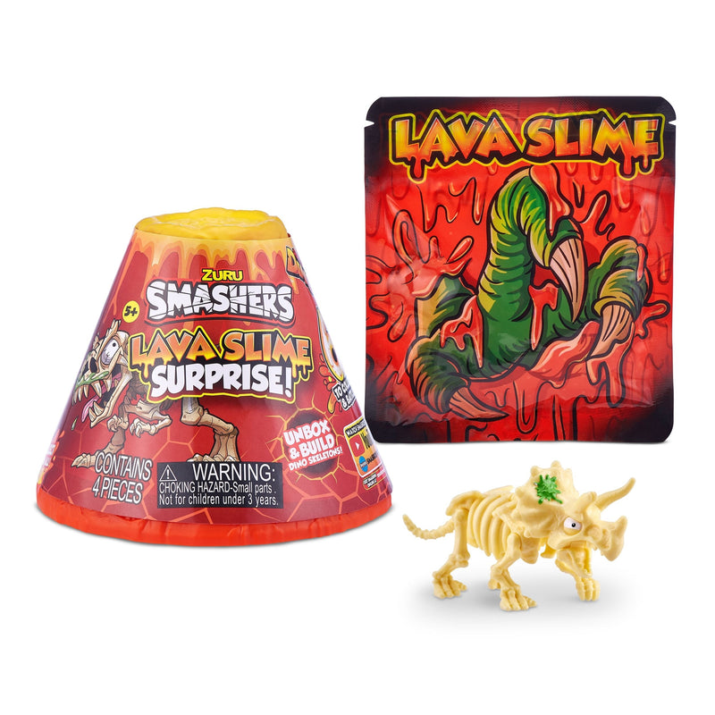 Volcano Lava Slime with Dinosaur Toy Favour, Multi-Coloured, 4-pk, Ages 5+, for Arts & Crafts/Birthday Favour I3