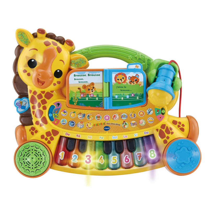 VTech Zoo Jamz Giraffe Piano (French Version), Battery Operated, Microphone included N4