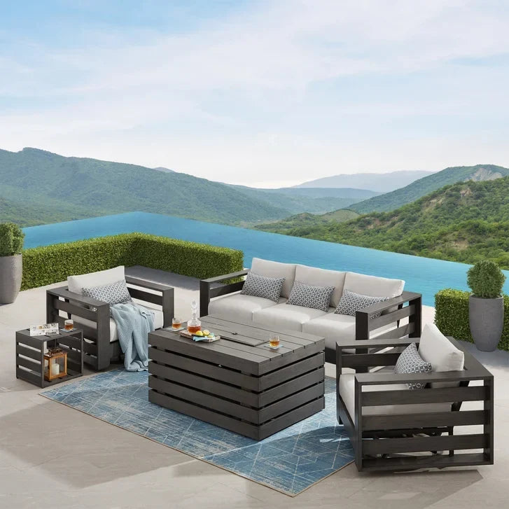 Whitney 5-piece Patio Conversation Set with Fire Table Z0