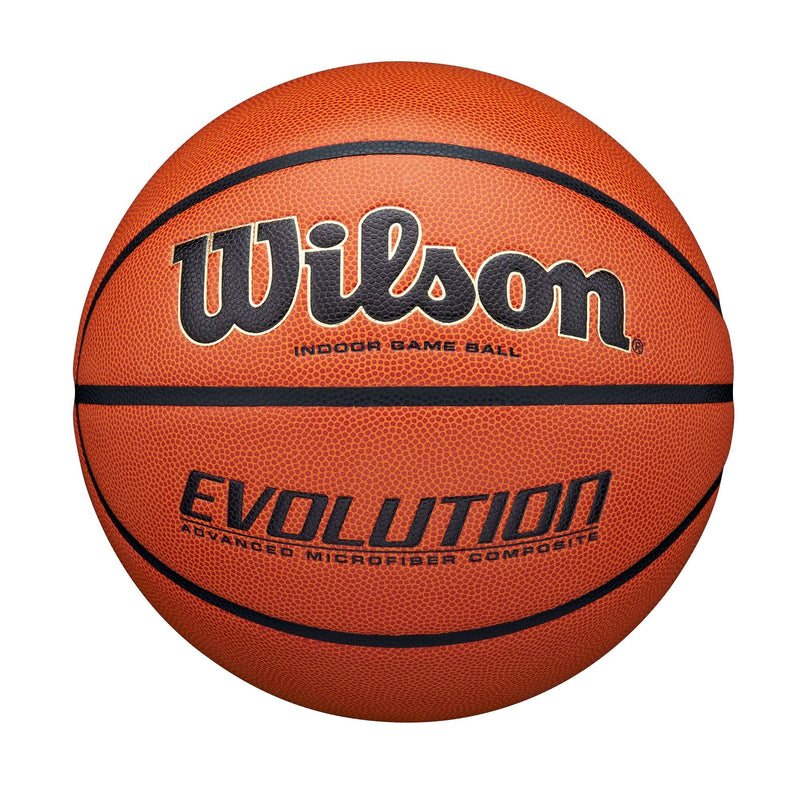 Wilson Evolution Indoor Composite Game Basketball, Size 6, Brown V8