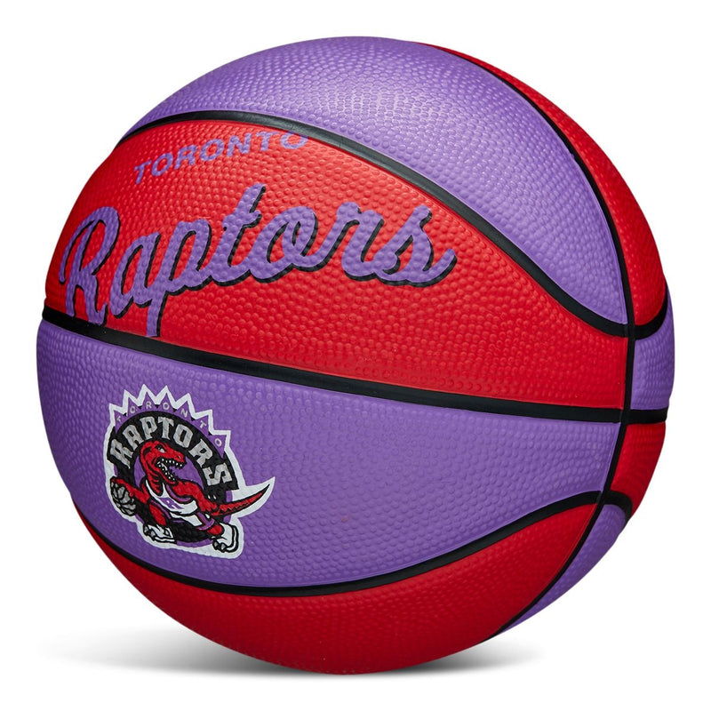 Wilson NBA Toronto Raptors Kids' Mini Outdoor Basketball, Size 3 (22.5-in), Purple/Red H0