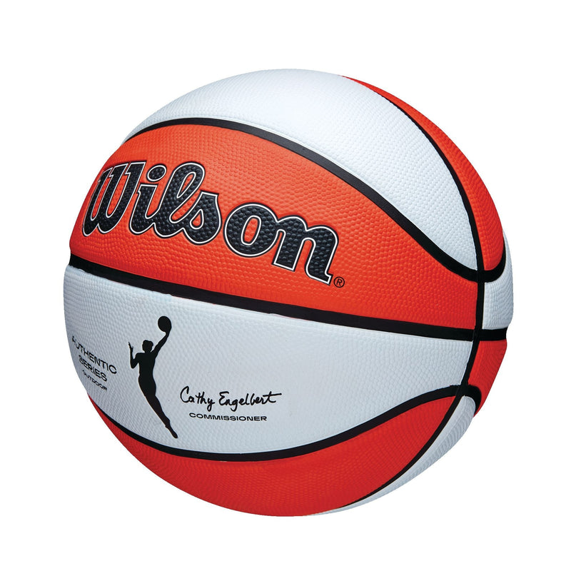 Wilson WNBA Authentic Series Youth Kids' Outdoor Basketball, Size 6 (28.5-in), Orange/White Q8