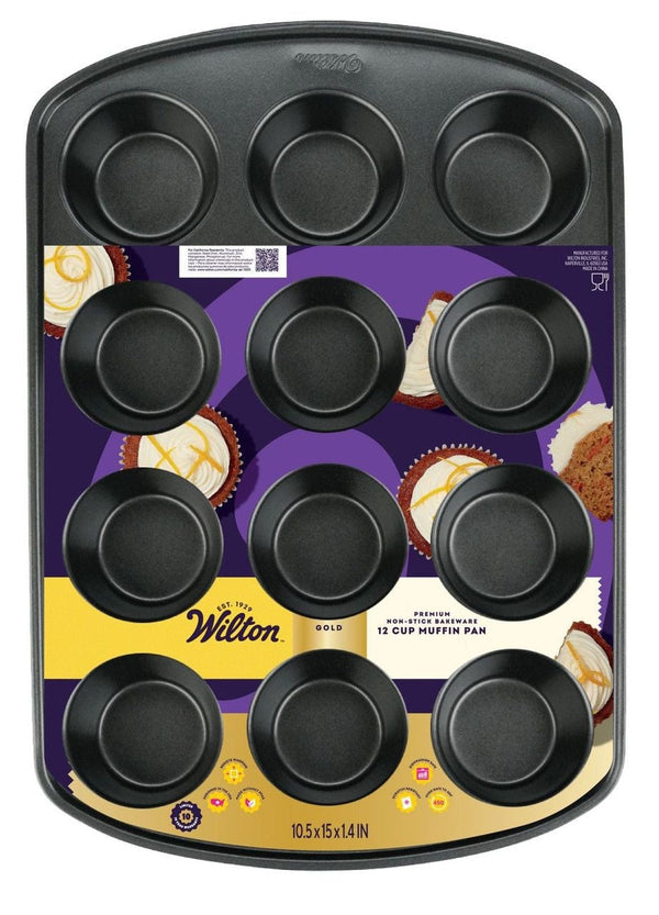 Wilton Gold Premium Non-Stick Bakeware Muffin Pan, 12-Cup S5