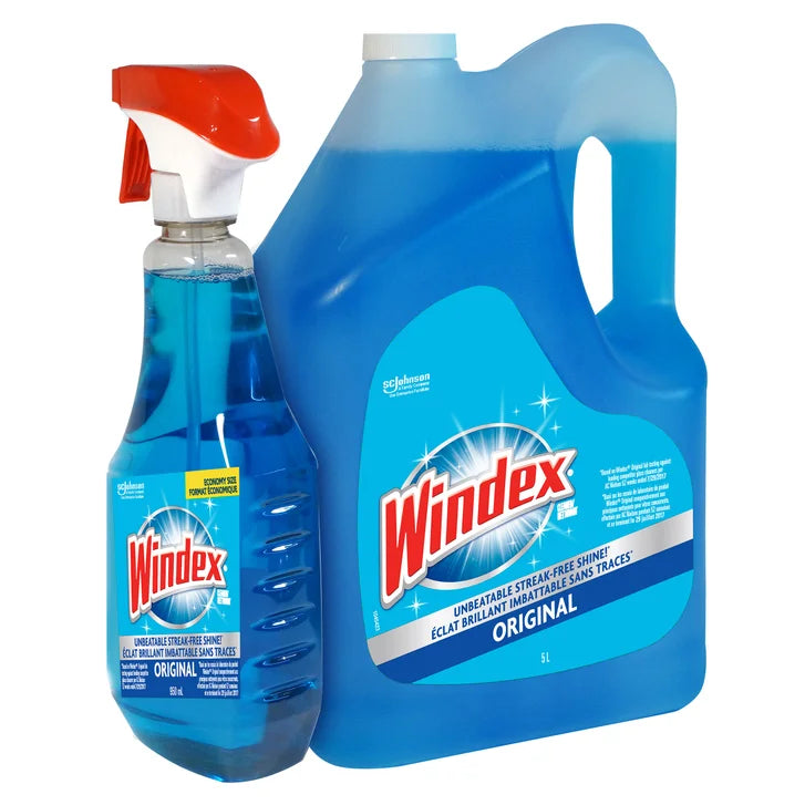 Windex Original Glass Cleaner, 5 L + 950 mL H2