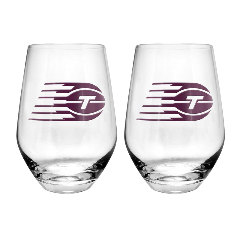 WNBA: Toronto Tempo Stemless Wine Glasses/Tumbler Set, For WNBA Basketball Fans/Collectors, Clear, 19-oz, 2-pk L0