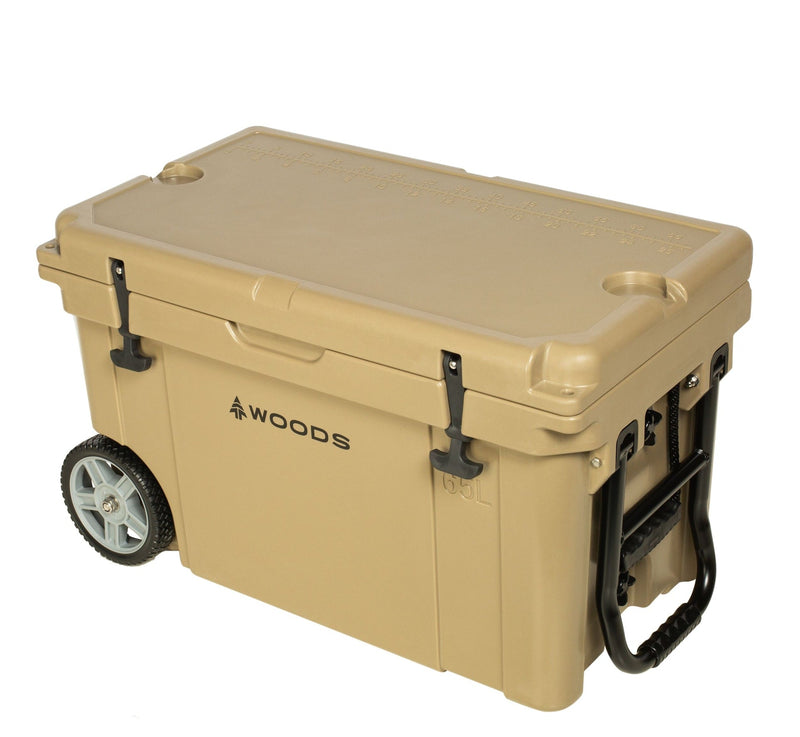 Woods ARCTIC Wheeled Roto-Moulded Cooler with Handle, 65-L, Tan I0