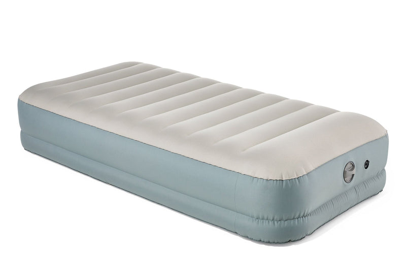 Woods Double High Toughguard Inflatable Air Bed with Rechargeable Pump, Twin, Grey N7