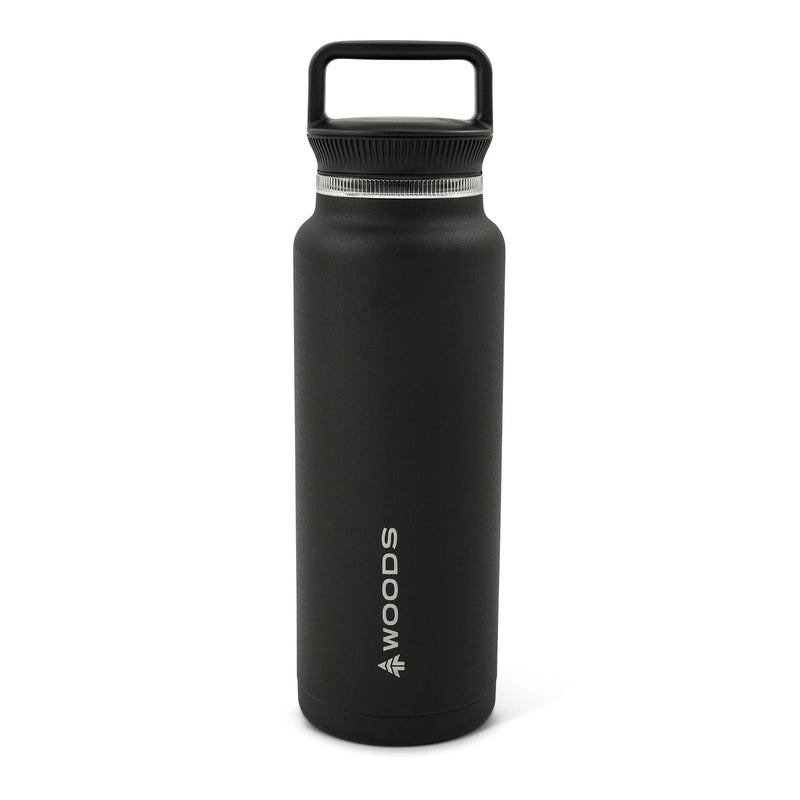 Woods Double Wall Insulated Stainless Steel Portable Reusable Water Bottle with Top Handle, BPA-Free, 50-oz W3