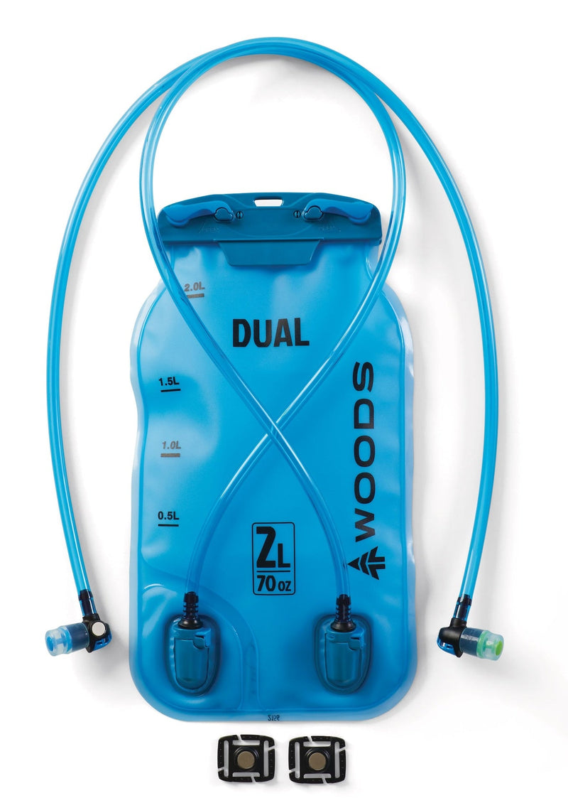 Woods DUAL-COMPARTMENT Water Hydration Reservoir/Bladder, Hiking and Outdoor Sports, 2 x 1-L Compartments N5