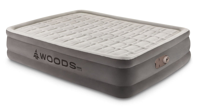 Woods Tritech Double-High Queen Air Mattress with Built-In 120V Pump R5