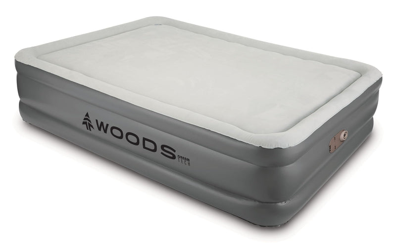 Woods Tritech Memory Foam Double-High Queen Air Mattress with Built-In 120V Pump U5