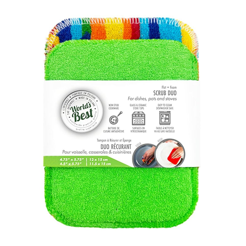 World's Best Foam Pot Scrubber, Washable, 2-pk J9