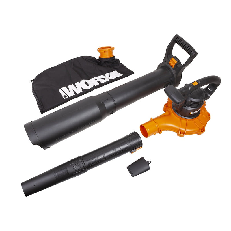 WORX WG518 12 Amp 385CFM Electric Leaf Blower, Vacuum & Mulcher T0