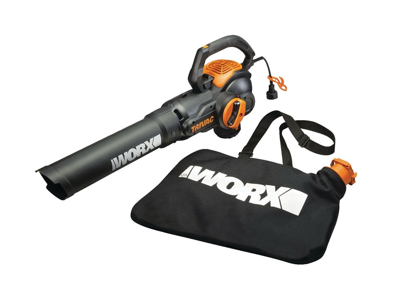 WORX WG522 Trivac 12 Amp 3-in-1 Electric Vacuum Blower/Mulcher/Vac with Shoulder Strap J3