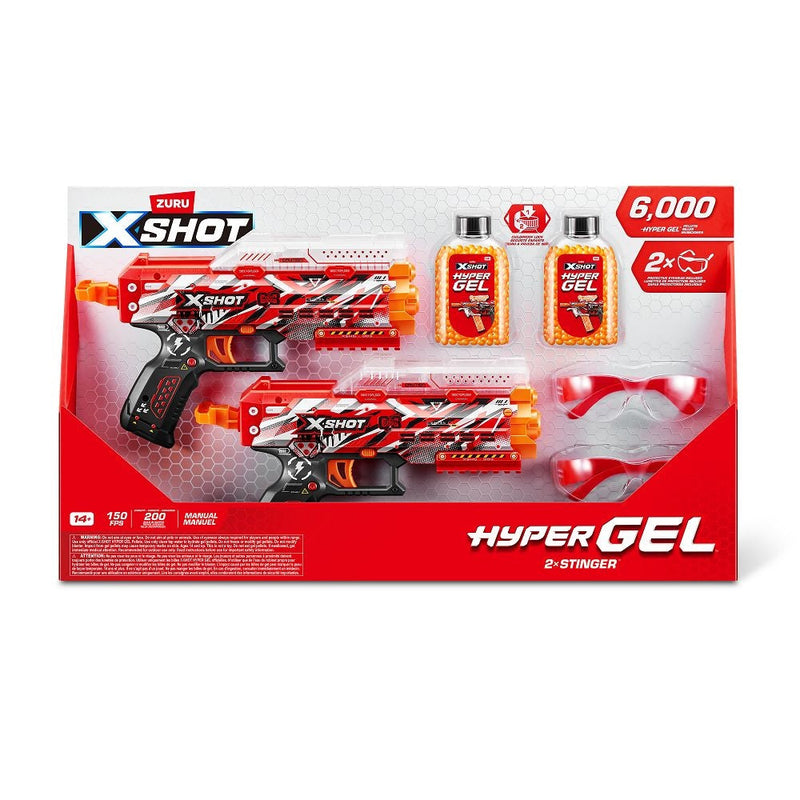 X-Shot Hyper Gel Stinger Blaster with 6000 Hyper Gel Rounds, 2-Pack G2