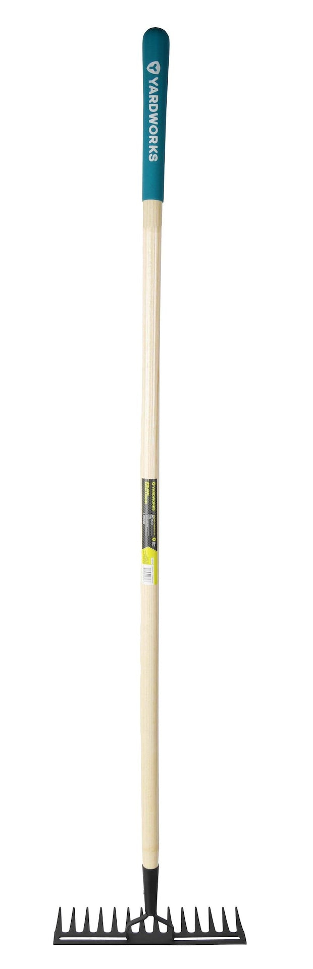 Yardworks 14-in Wide Metal 14-Tine Head Rake, 48-in Hardwood Shaft Q4