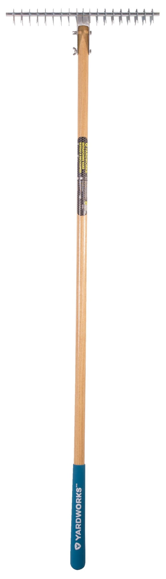 Yardworks 15-in Wide Metal 19-Tine Thatch Rake, 54-in Ash Wood Shaft I2