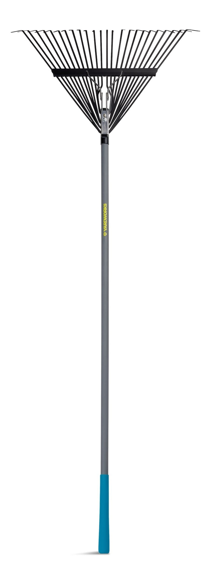 Yardworks 24-Tine Metal Leaf Rake with Fibreglass Shaft, 24-in J1