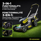 Yardworks 48V 3-in-1 Brushless Push Lawn Mower, 21-in with 6Ah Battery & Charger