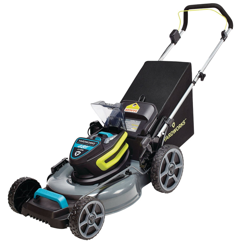Yardworks 48V 3-in-1 Cordless Brushless Push Lawn Mower, 20-in with 5Ah Battery & Charger P2