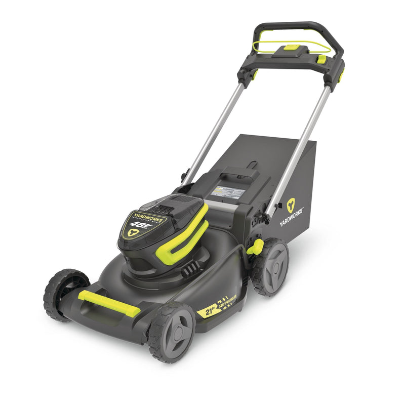 Yardworks 48V 3-in-1 Cordless Brushless Self-Propelled Mower, 21-in with 6Ah Battery & 2Ah Charger C5