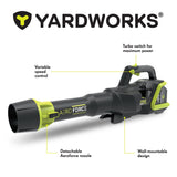 Yardworks 48V Lithium Ion Max Brushless AeroForce 2.0 750 CFM Leaf Blower Kit with (1) 4.0Ah Battery & (1) 2.0A Charger