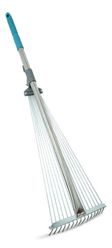 Yardworks 7 to 21-in Wide Metal Adjustable-Tine Telescopic Leaf Rake, 32 to 63-in Aluminum Shaft