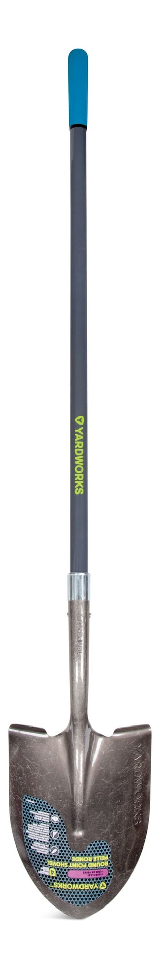 Yardworks Ergo Steel Round-Point Long-Handle Shovel, 57-in Fibreglass Shaft N6