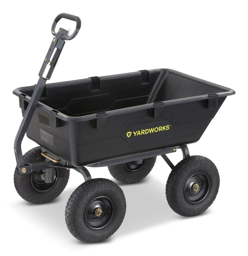 Yardworks Poly Tray 4-Wheel Garden/Yard Cart, 1200-lb R2