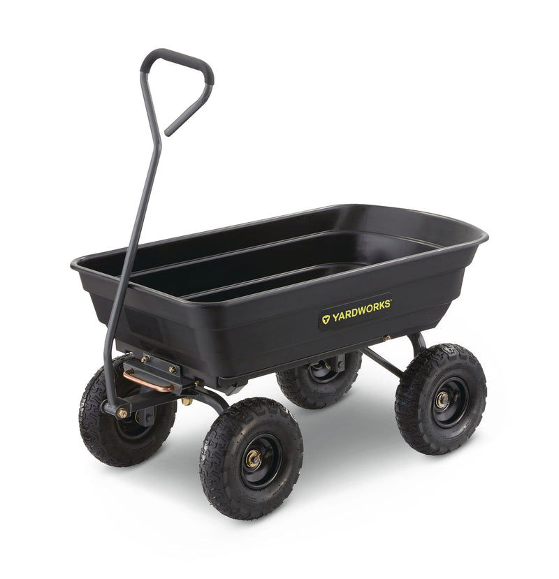 Yardworks Poly Tray 4-Wheel Garden/Yard Cart, 600-lb S9