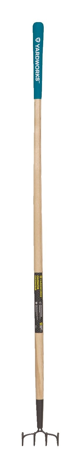 Yardworks Steel 4-Tine Cultivator, 57-in Wooden Shaft M5