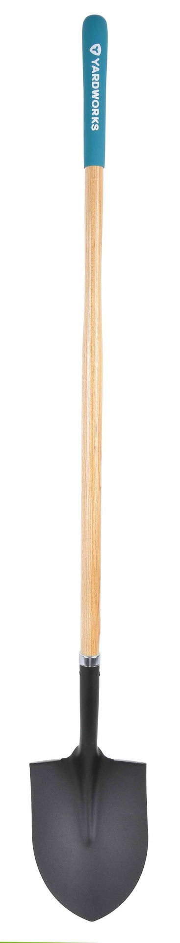 Yardworks Tempered Steel Round Point Long Handle Shovel, 62-In, Hardwood Shaft H8