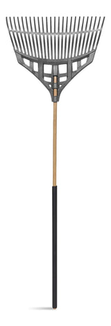 Yardworks Ultra-Light Leaf Rake with Hardwood Shaft, 24-in