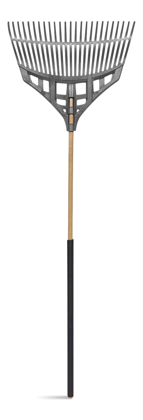 Yardworks Ultra-Light Leaf Rake with Hardwood Shaft, 24-in