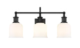 Z-Lite Bryant 3-Light Vanity Light, Black with Opal Shade