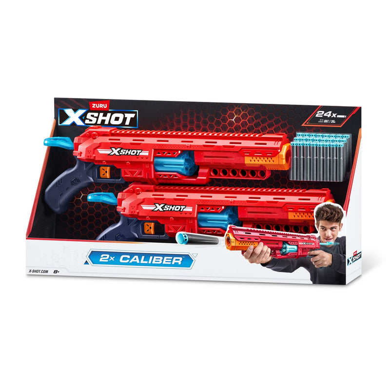 Zuru X-Shot Excel Caliber Pump-Action Dart Blaster with 24 Darts, 2-pk, Ages 8+ K4
