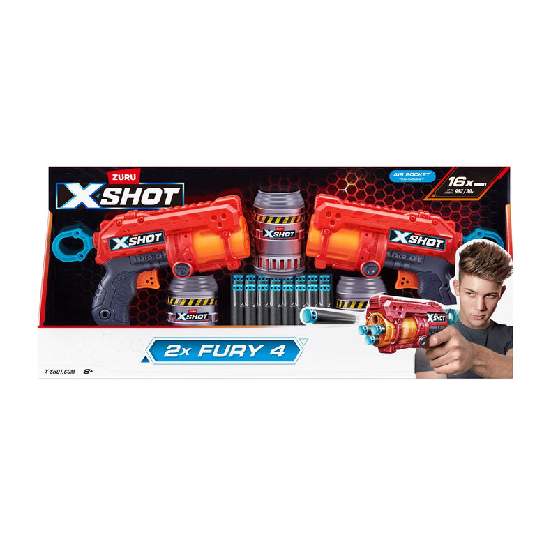 Zuru X-Shot Excel-Fury Foam Dart Blaster, Includes 16 Darts, 2-pk, Ages 8+ J8