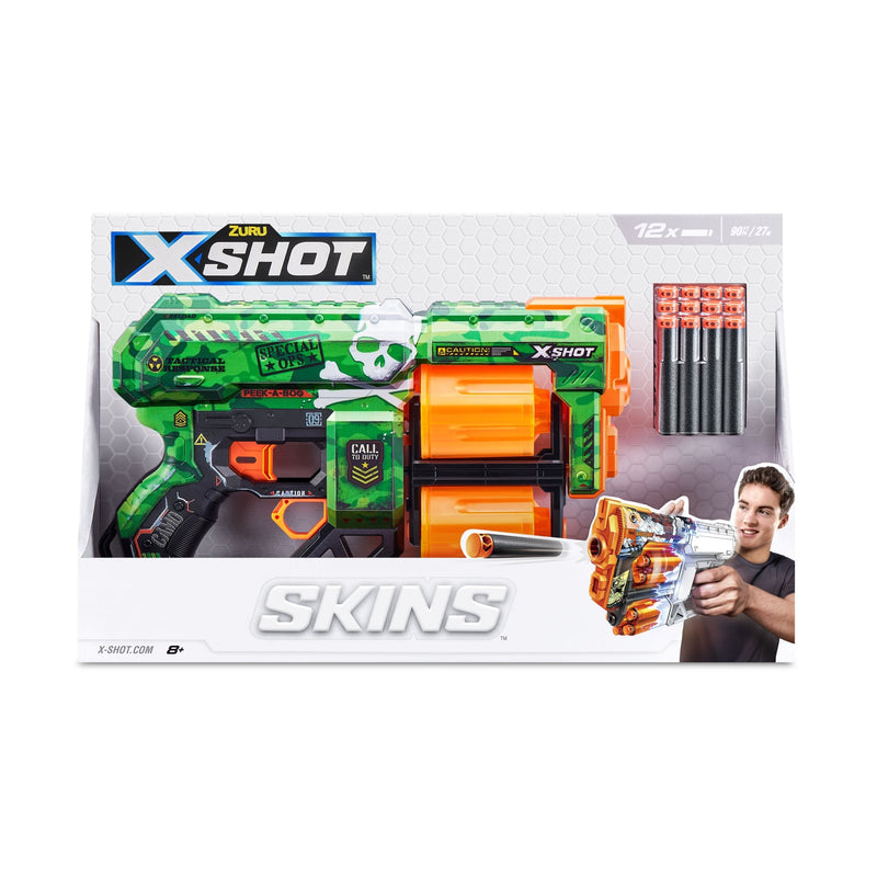 Zuru X-Shot Skins Dread, 7 Unique Designs, 12-Dart Capacity, Ages 8+ H6