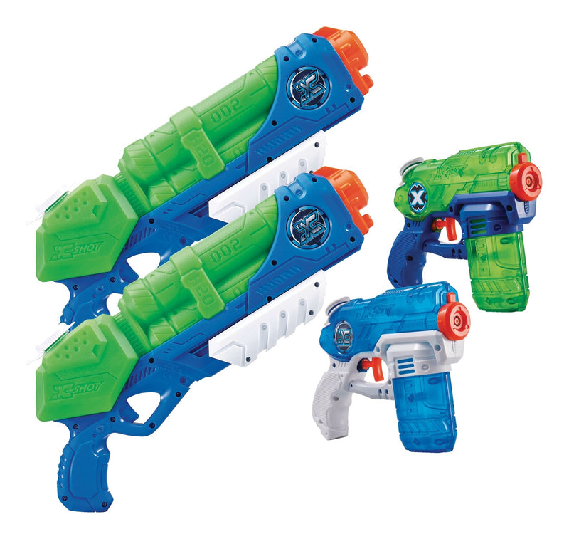 ZURU X-Shot Typhoon Thunder & Stealth Soaker Water Blasters Set, Kids' Toy, Age 5+, 4-pk O3